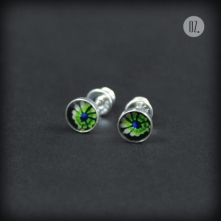 Mini Neon Flower - srebrne kolczyki