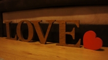 LOVE+serce z litego drewna:) rękodzieło:)