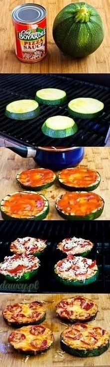mini pizze z grilowanej cukini :)