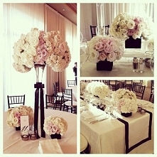Kwiaty w odsłonie pastelowej! Minimalizm...
Black&white, 3 minimalistyczne propozycje na dekoracje stołów. Jak widzicie wystarczą tylko piękne kwiaty!