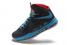 "Photo Blue" and "University Red" and Black/Silver Nike Air Max Lebron 10 Mens