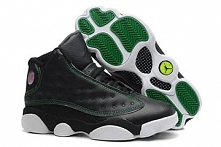 Authentic Black/Green/White Leather Men Size Shoes-Nike Retro Jordan 13
