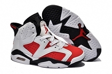 Nike Jordan 6 VI White/Carmine/Black Childrens Basketball Shoes For Kids