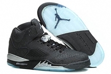 Metallic Silver and Black Color Mens Jordan Retro 5 "3Lab5" Athletic Sneaker