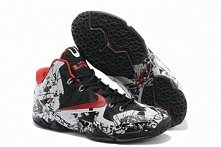 "NYC Graffiti" LeBron James 11 Nike Shoes White/University Red-Black