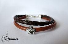 Brązowa bransoletka z rzemienia plecionego i rzemienia szytego z przekładką I LOVE YOU.
Gemmis znajdziecie na fb (dokładny link w komentarzu)