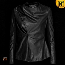 London Cropped Biker Jacket Leather Moto Jacket CW614001