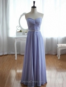 Chiffon A-line Sweetheart Floor-length Criss Cross Prom dresses