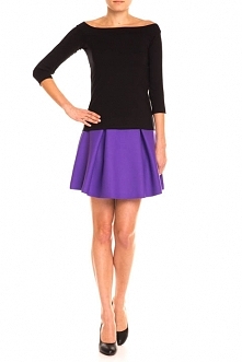 czarna bluzka w łódkę rękaw...