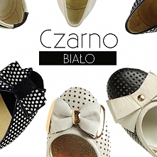 czarno białe baletki