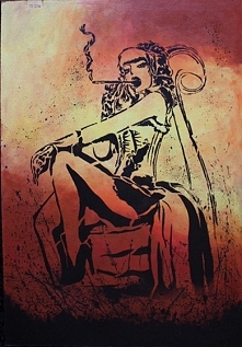 Duża ilość pracy, dziesiątki szczegółów, chirurgiczna precyzja podczas wycinania. Szablon długo czekał na odpowiednie tło. Ostateczny efekt widoczny na zdjęciu. Praca wspólna- K...