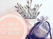 Materiałowy woreczek DIY. Bardzo łatwy i szybki do uszycia.