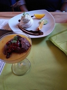 zabajone z lodami i beza z serkiem