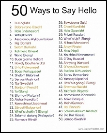 50 ways to say hello