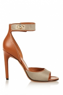 GIVENCHY
Shark Lock sandals in brown leather and canvas