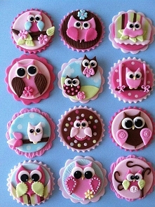 Sowy, sówki babeczki ciasteczka
