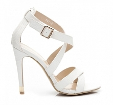 SANDAŁY NA OBCASIE  BIAŁE-styloweobcasy.pl  sklep z butami