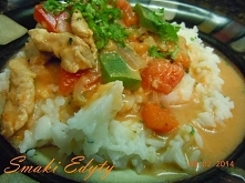 Schab z papryką w curry sos...