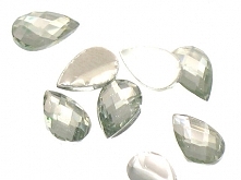 Koraliki Akryl Kaboszon Łza Sutasz Oliwkowo Szary