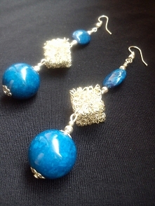 DIY Kurs - Kolczyki z niebieskiego marmuru.