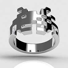 Obrączka dla fana Minecrafta.