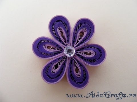 ✿ Quilling - Floare - Tutorial 3 - AidaCrafts