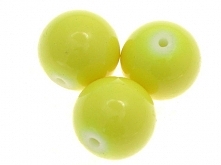 Koraliki Szklane Powlekane Gładkie Żółty