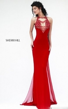Keyhole Beads Red Sherri Hill Prom Dress 32043 Hot Sale