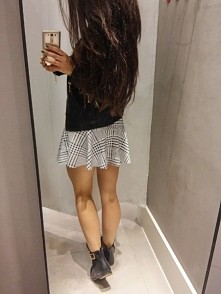 #longhair #skirt #leggs #Black #White #shopping