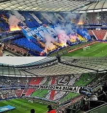 Do przerwy 1:1 ! Ktora oprawa lepsza ? Lech ! <3