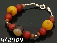 Bransoletka Rubecit i Karneol w Srebrze