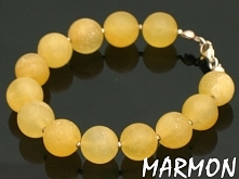 Bransoletka Nefryt Bursztynowy w Srebrze