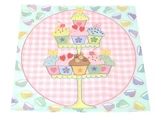 Serwetka Serwetki Decoupage Urodzinowe Babeczki 1/4 33x33cm 2szt