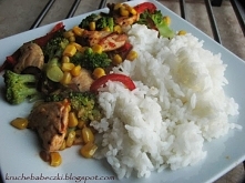 Warzywa, kurczaczek i ryż :))
