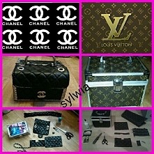 własnoręcznie wykonane z starych kuferkow i torebek chanel i louis vuitton. DIY