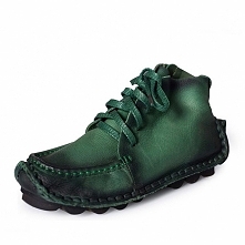 Cwmalls Womens Lace up Leather Ankle Boots CW305045
Handmade leather shoes designer flat boots for ladies, made from high quality calfskin leather that features a unique vintage...