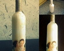Butelka Decoupage.
