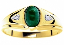 WZ 023 Złoty sygnet ze szmaragdem i brylantami - GRAWER W PREZENCIE