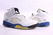 Nike Air Jordan 5 Retro White/Blue/Black Men's 27309