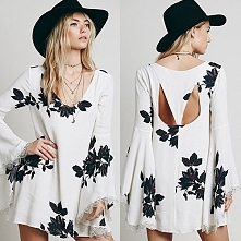 Fashion Flare Sleeve V-neck...