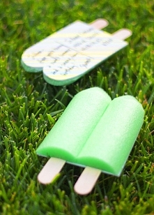 Pool noodle turned Popsicle postcard (invite for a summer party)