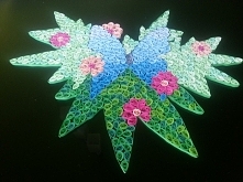 quilling, motylek, kwiatki
