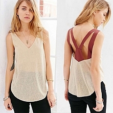 Fashion Contrast Color Back...