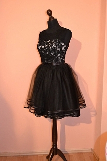 Czarna sukienka koronkowa, tutu, tiulowa, koronka koderowa, dostępna również w innych kolorach na zamówienie i indywidualne wymiary na Fb fanpage Bombowa Krawcowa