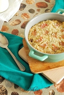 Zdrowa pieczona owsianka z rabarbarem :) Zapraszam po przepis!