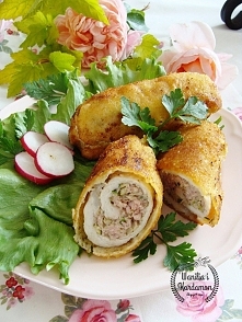 Roladki schabowe nadziane mięsem mielonym, cukinią i pieczarkami Przepis po kliknięciu w zdjęcie :)