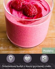 Śniadaniowy budyń z kaszy gryczanej i malin