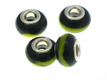 Beads Koraliki Przekładki Modułowe do Rzemienia Pas Czarne