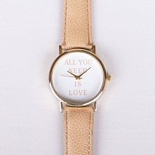 Zegarek "ALL YOU NEED IS LOVE" - kremowy - 20,99zł - klik w zdjęcie