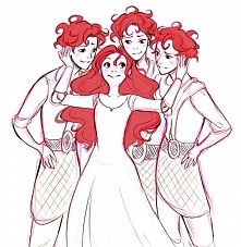 Merida z braćmi, jacy uroczy.